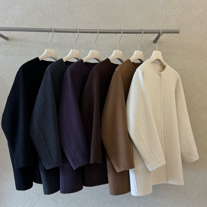 Ladies' wool coat, alpaca look, 1118-155