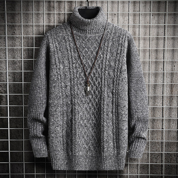 Men's sweater, turtleneck, diamond pattern, slim