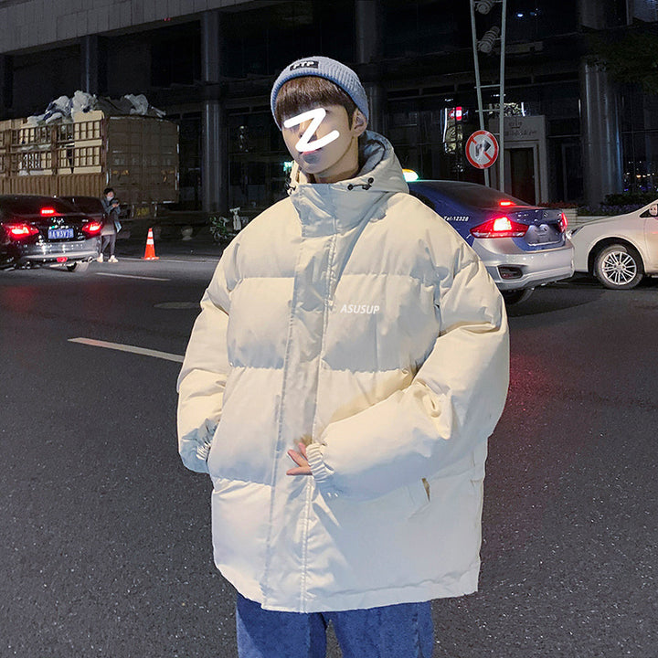 Padded men's hoodie jacket in oversized style