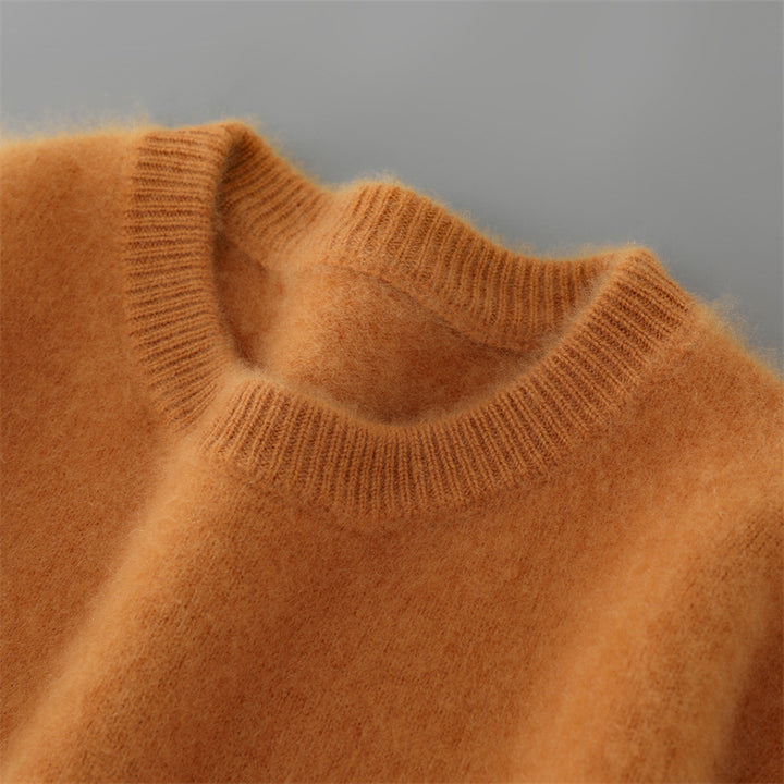 Men's Wool Sweater, Crew Neck, Solid Color, Business Casual