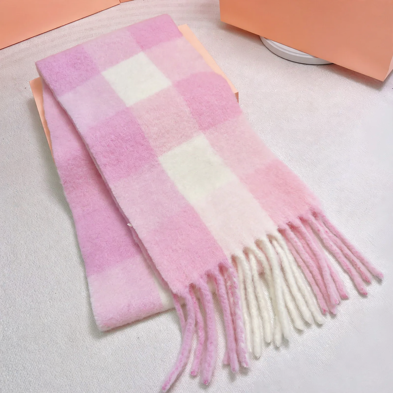 Long Rainbow Scarf made of Mohair-Wool Blend