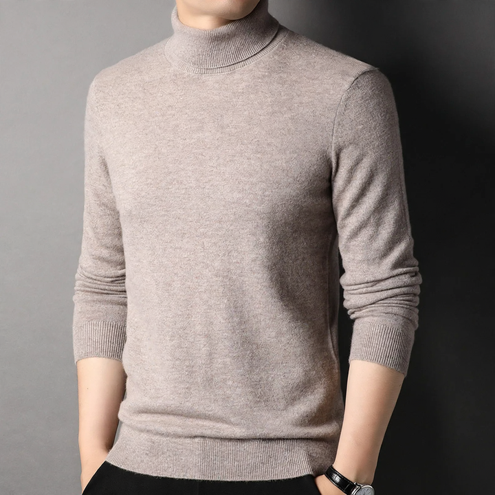 Men's Wool Sweater, Turtleneck, Classic Design