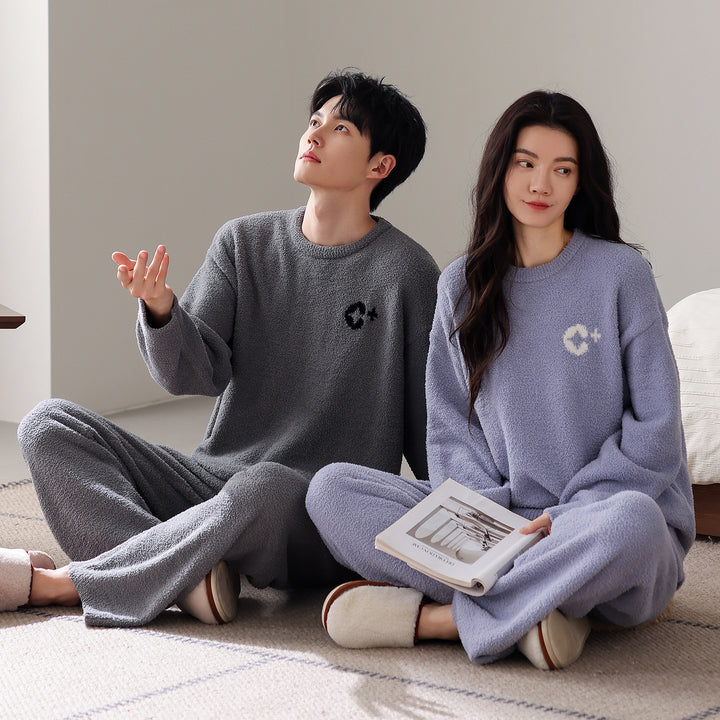 Padded couple's pajama set, warm and soft