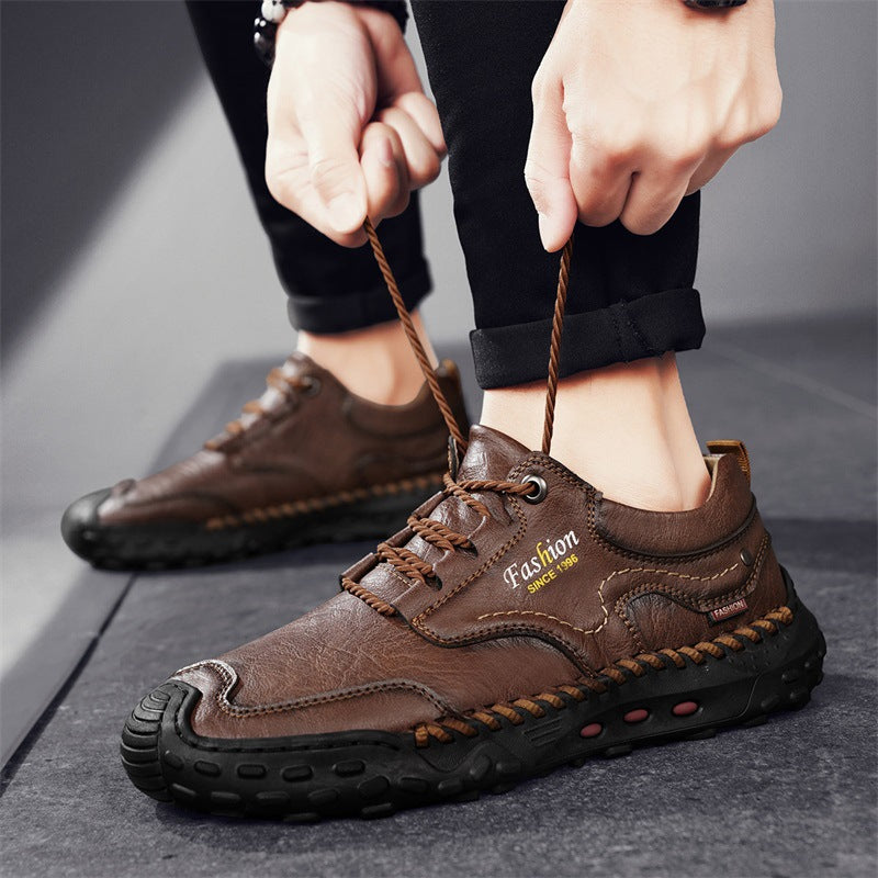 Men's ankle boots, medium-high shaft, lined