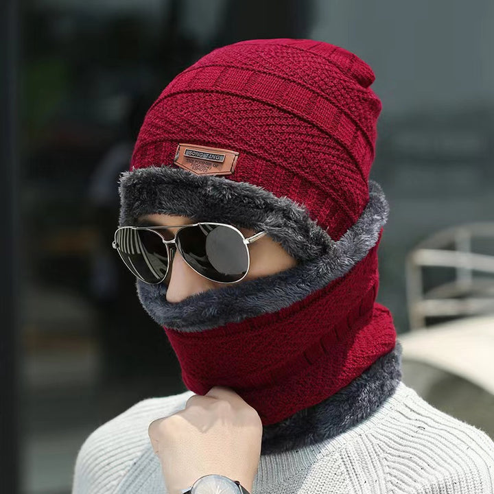 Men's Knit Beanie and Scarf Set, Lined, Warm