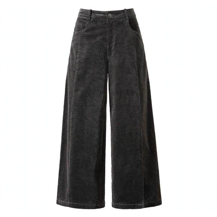 Cord pants in cocoon shape, 7/8 length