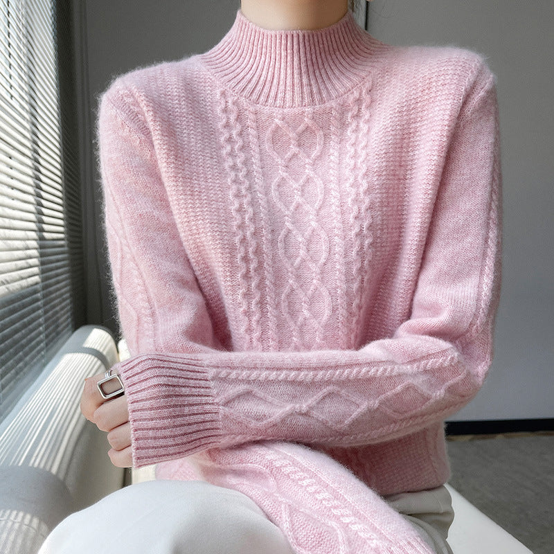 Women’s knit sweater, round neck, warming