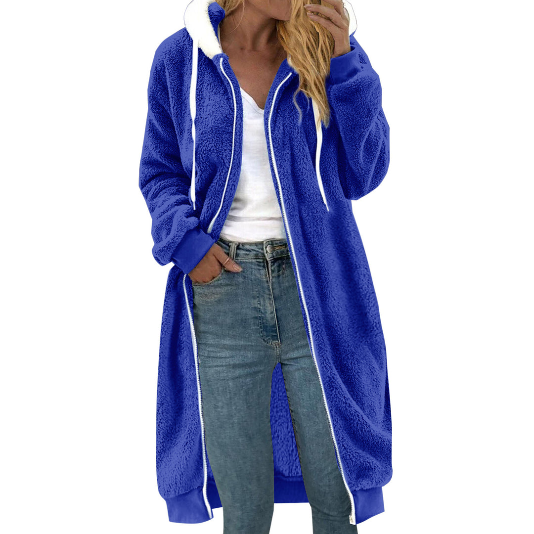 Women's Reversible Coat made of Faux Fur with Hood