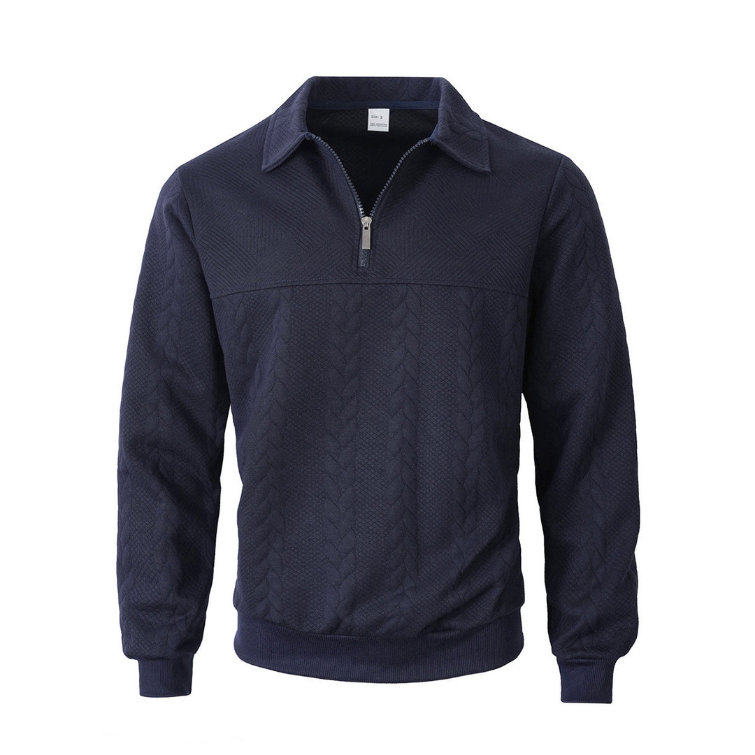 Men's sweatshirt with zipper and laydown collar