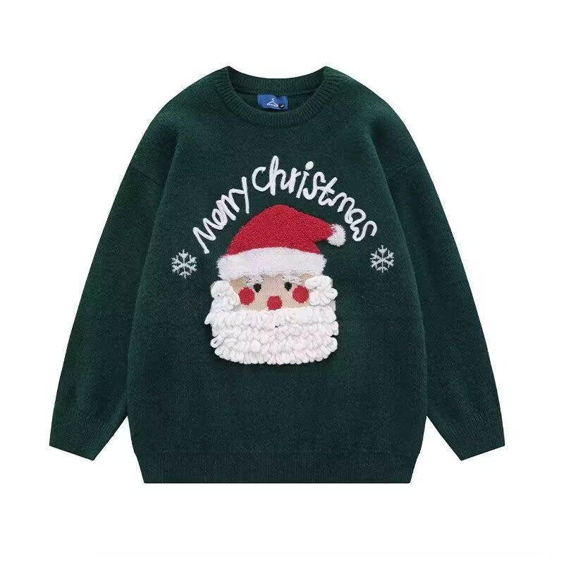 Women's sweater with Santa Claus embroidery