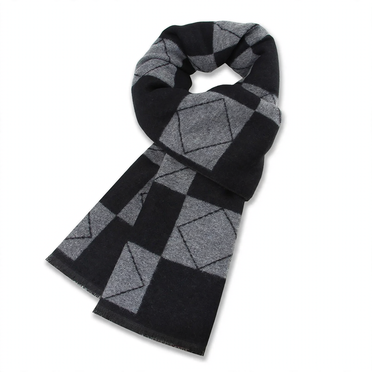 Checked scarf made of wool blend fabric