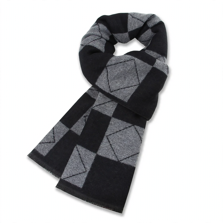 Checked scarf made of wool blend fabric