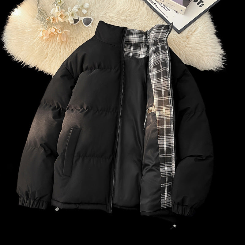 Men's Stand Collar Puffer Jacket, Lined, Winter