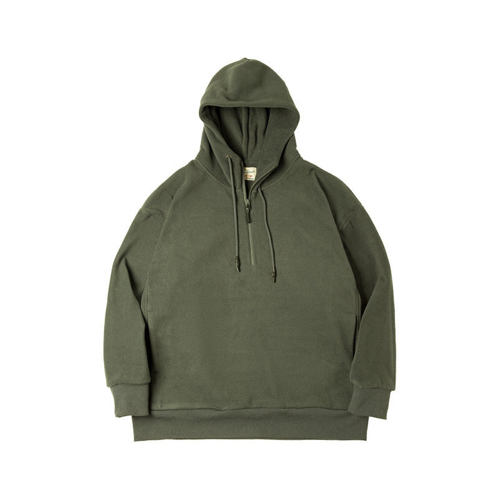 Retro sweatshirt with zipper and fleece lining