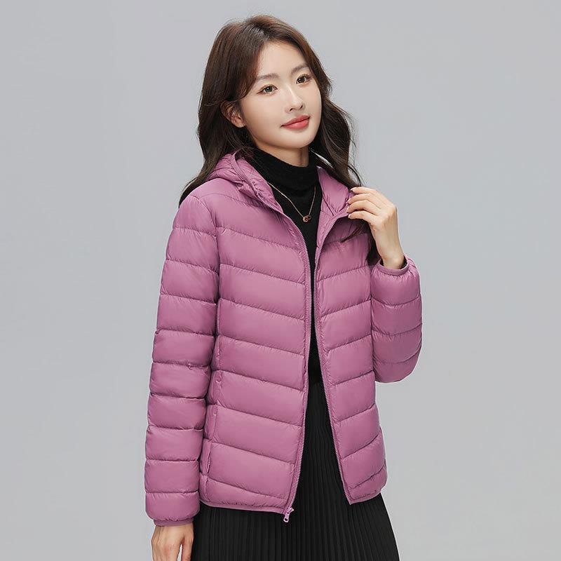 Lightweight down jacket with hood for women