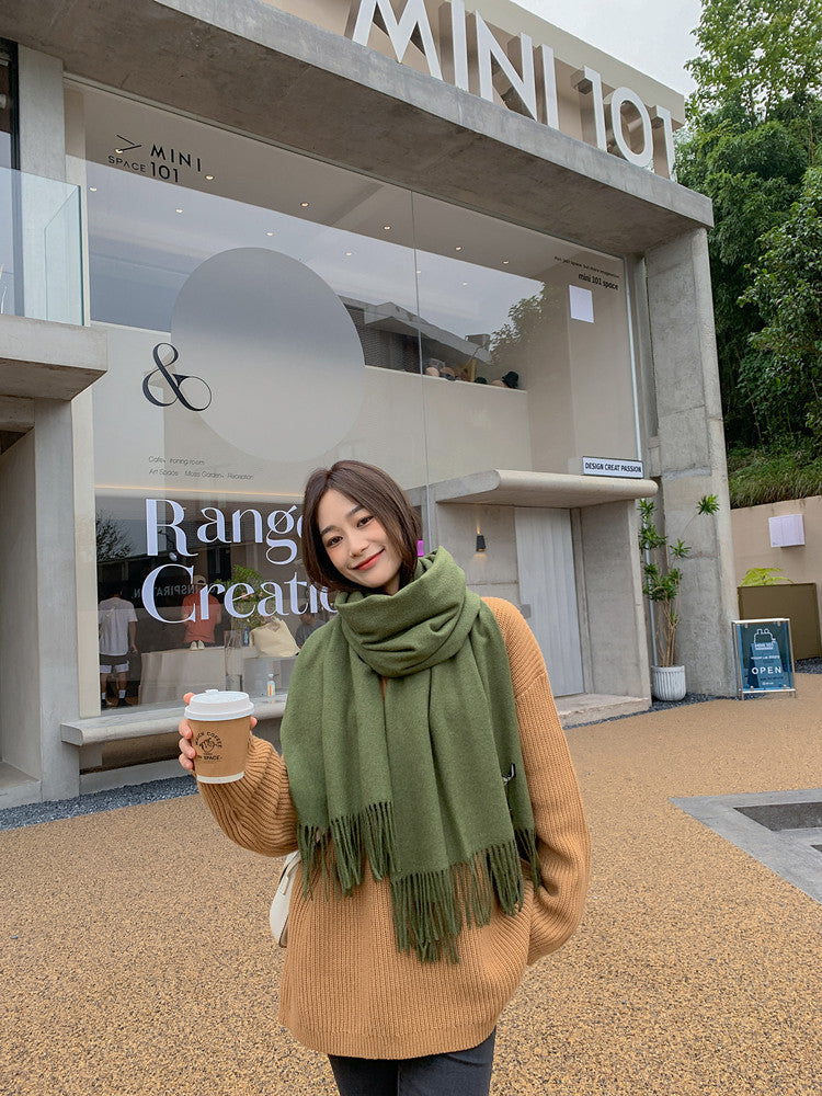 Solid color scarf in cashmere look, 70x200 cm