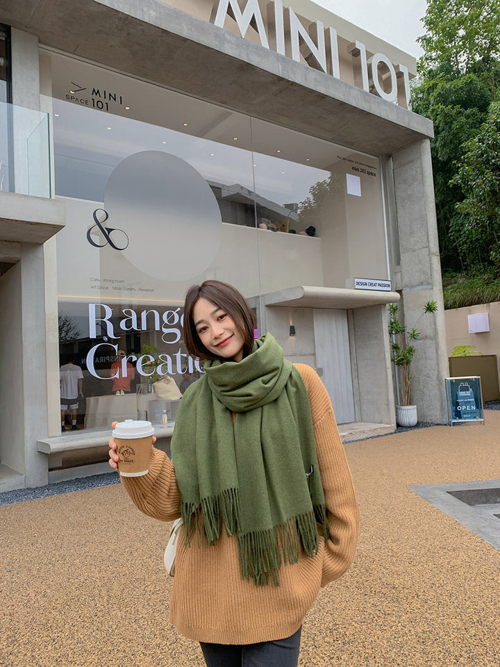 Solid color scarf in cashmere look, 70x200 cm