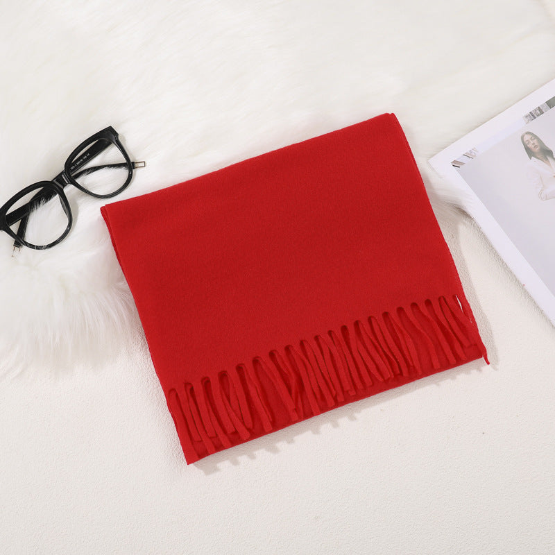 Classic plaid scarf made of double-sided fleece