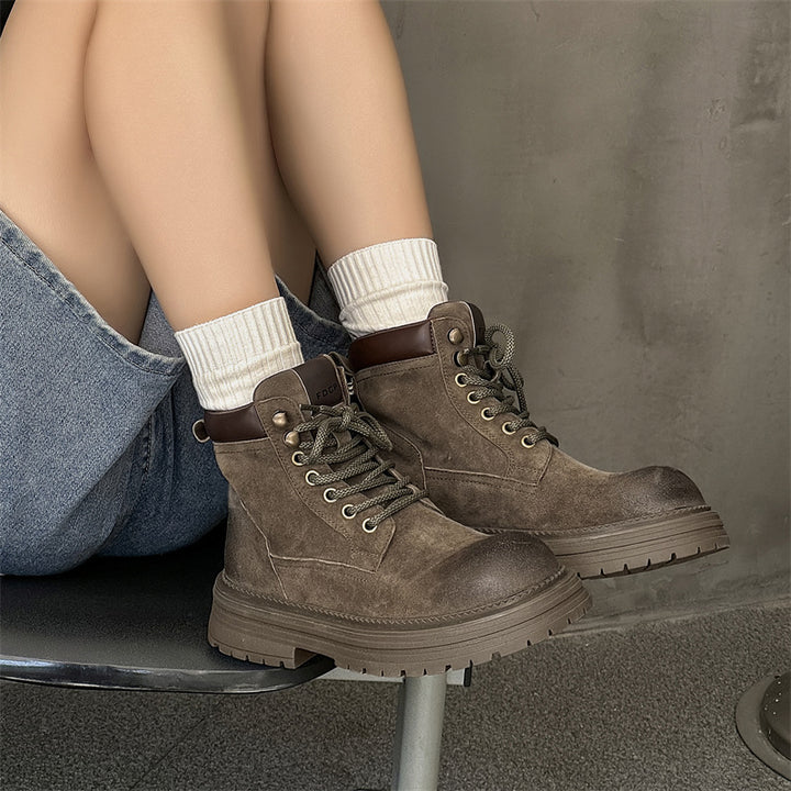 Padded men's work boots, vintage style