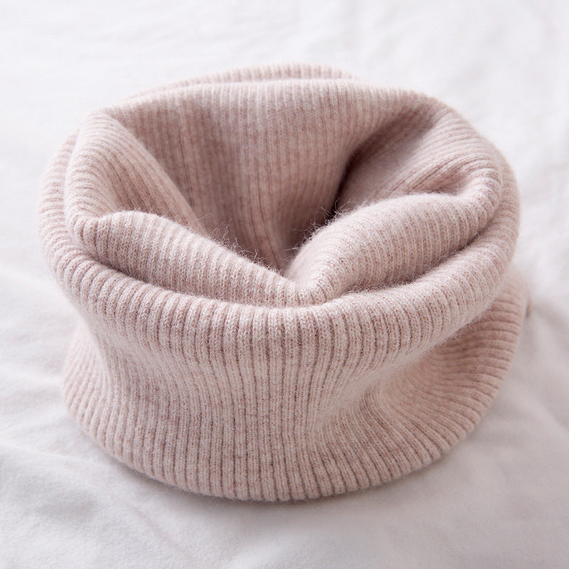 Knitted tube scarf, lined, for men and women
