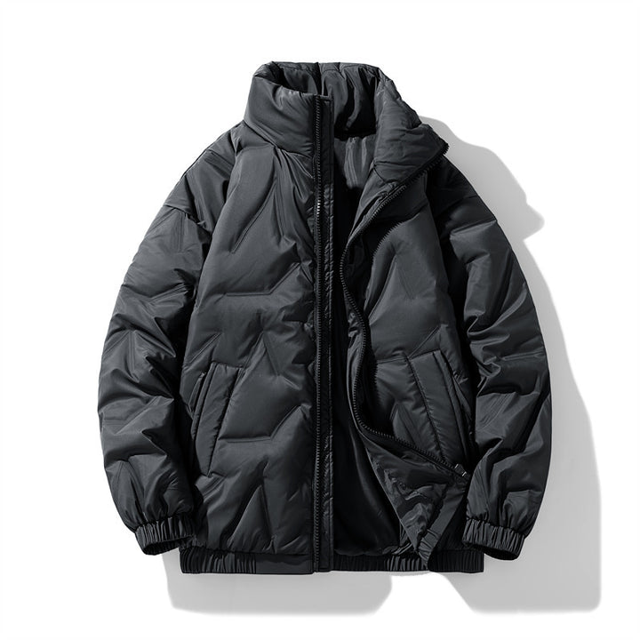 Men's down jacket with stand-up collar