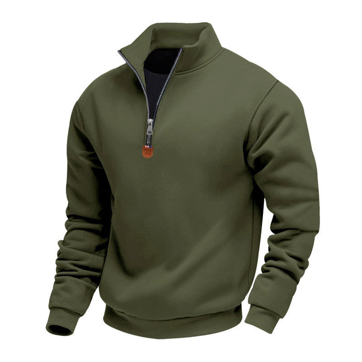 Athletic men's sweater with zipper and lining