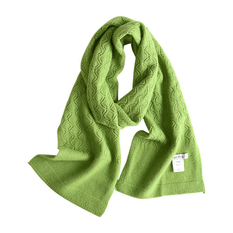 Merino wool scarf with lace detail