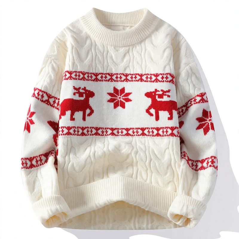 Unisex knitted sweater with Fair Isle pattern