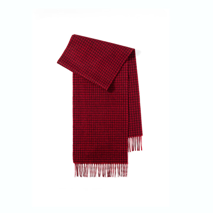 Wool scarf with check pattern, 180x30 cm