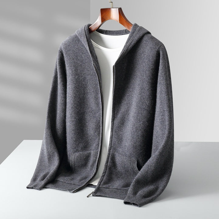 Men's hoodie cardigan with zipper
