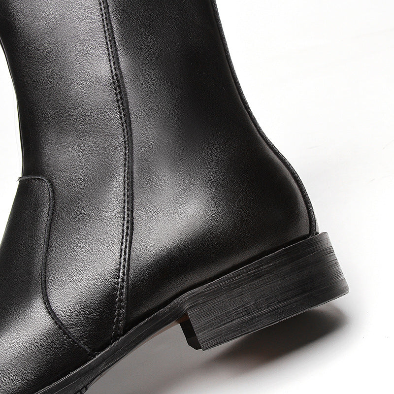 Men's leather ankle boots, classic Chelsea boots