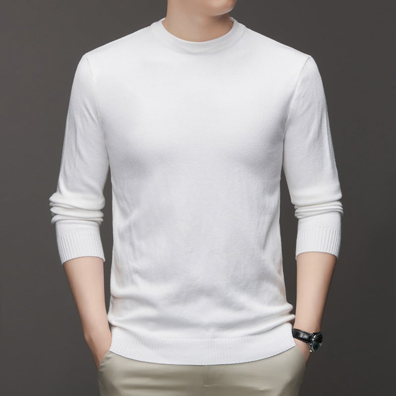 Men's knit sweater, stand-up collar, slim fit