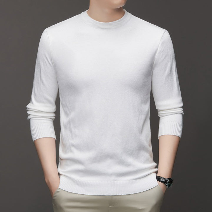 Men's knit sweater, stand-up collar, slim fit