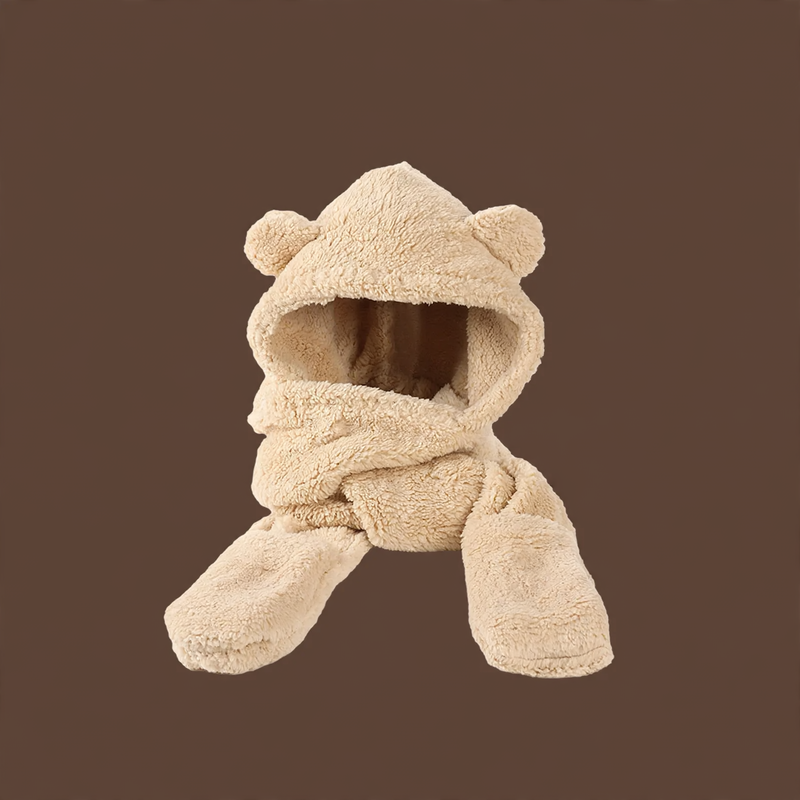 Fluffy Bear Set: Hat, Scarf and Gloves