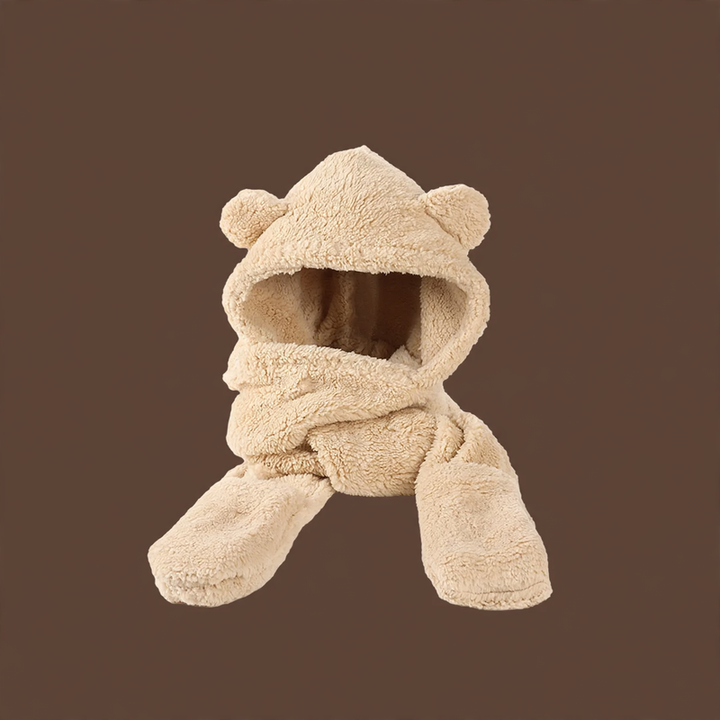 Fluffy Bear Set: Hat, Scarf and Gloves
