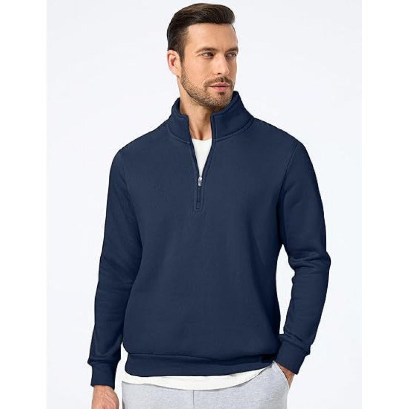 Men's sweatshirt with stand-up collar and zipper