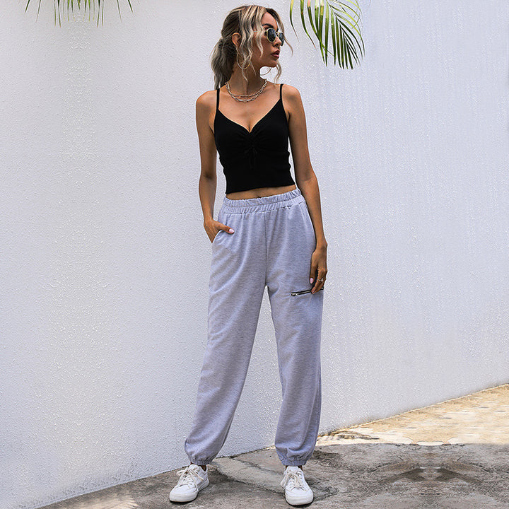 Women's jogger pants in relaxed fit with elastic waistband, ankle cuffs and pockets Mune Fashion