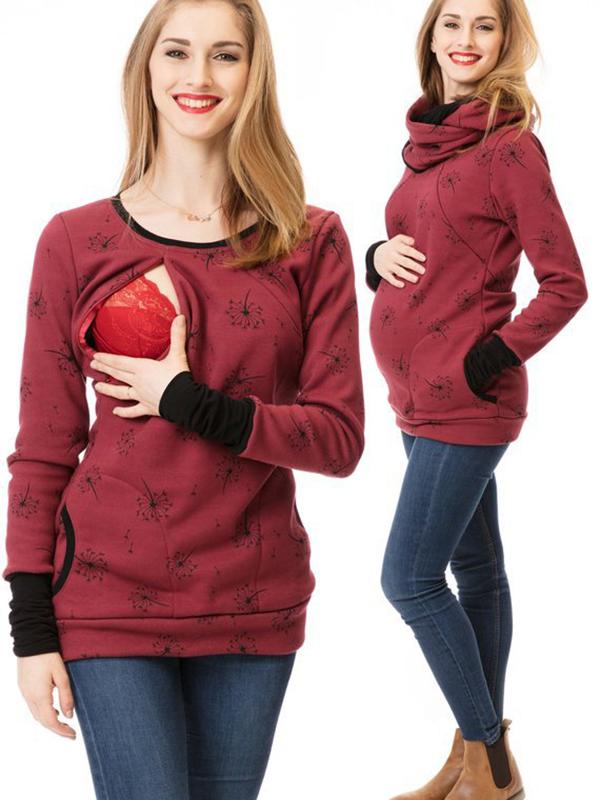 Mune | Maternity Chaps Nurse Sweatshirts Floral Print Bags Zipper Nursing Clothing