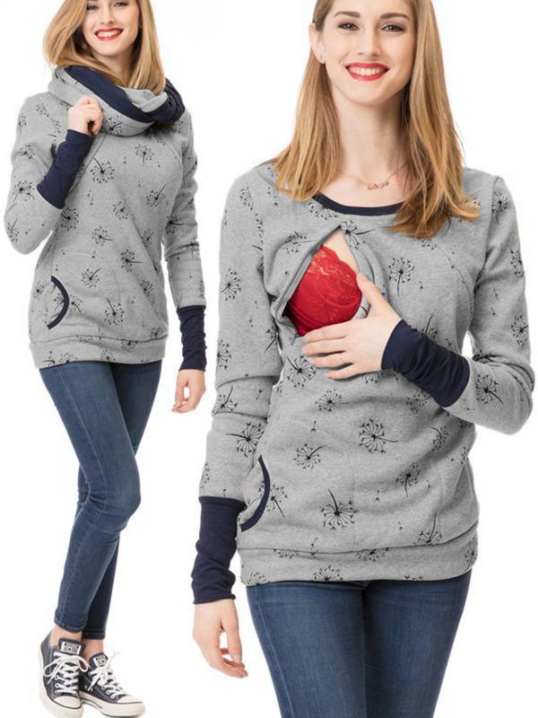 Mune | Maternity Chaps Nurse Sweatshirts Floral Print Bags Zipper Nursing Clothing