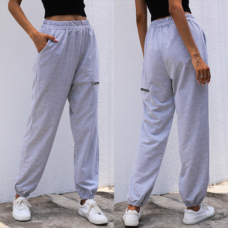 Women's jogger pants in relaxed fit with elastic waistband, ankle cuffs and pockets Mune Fashion