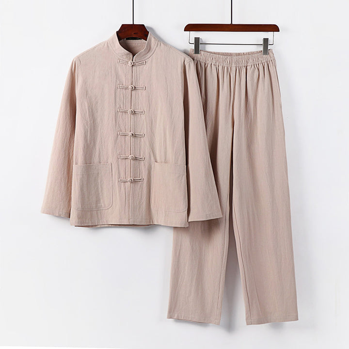 Men's Two-Piece Linen-Cotton Loungewear Set Mune Fashion
