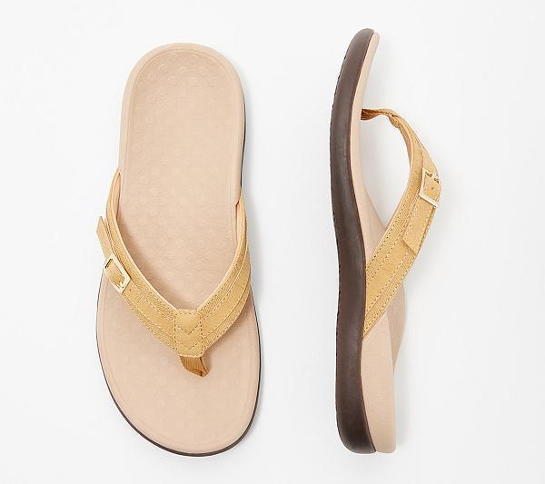 Women's adjustable thong sandal made of textile with padded comfort footbed Mune Fashion