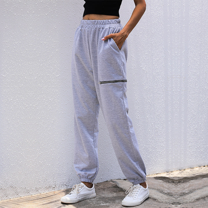 Women's jogger pants in relaxed fit with elastic waistband, ankle cuffs and pockets Mune Fashion