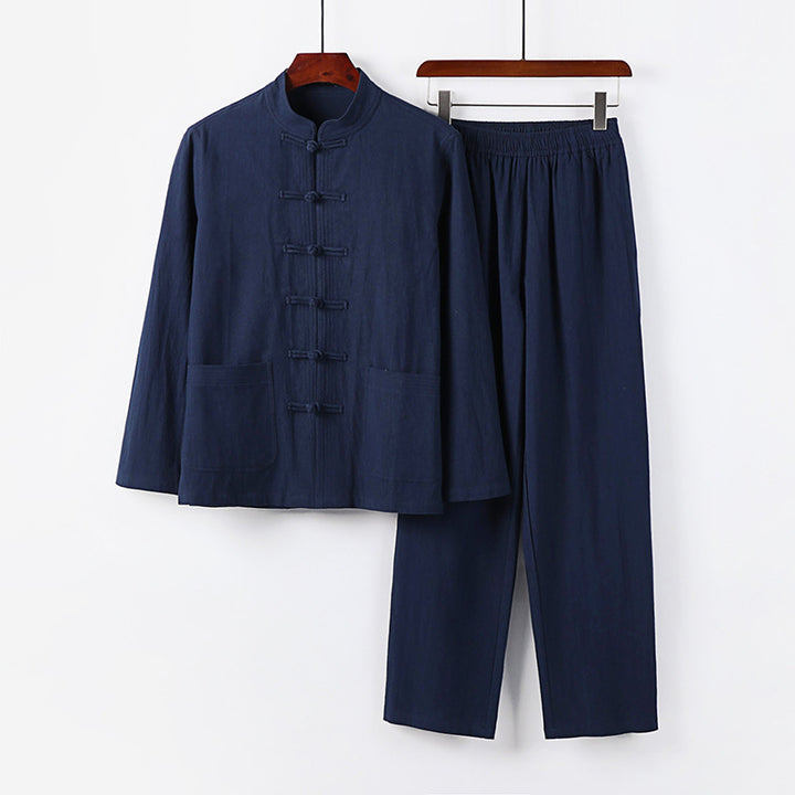 Men's Two-Piece Linen-Cotton Loungewear Set Mune Fashion