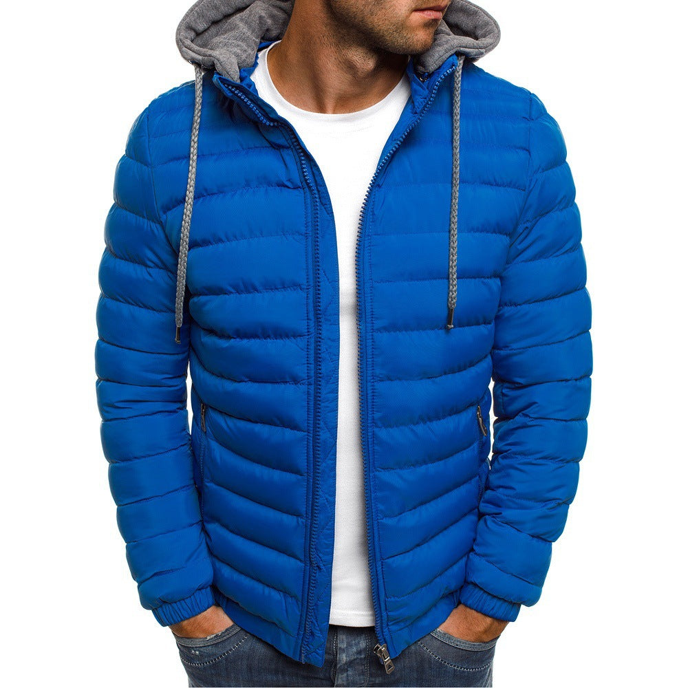 Men's quilted hoodie jacket with padded thermal insulation and soft fleece lining Mune Fashion
