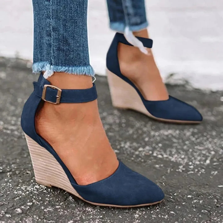 Navy Blue Women's Wedges Mune Fashion