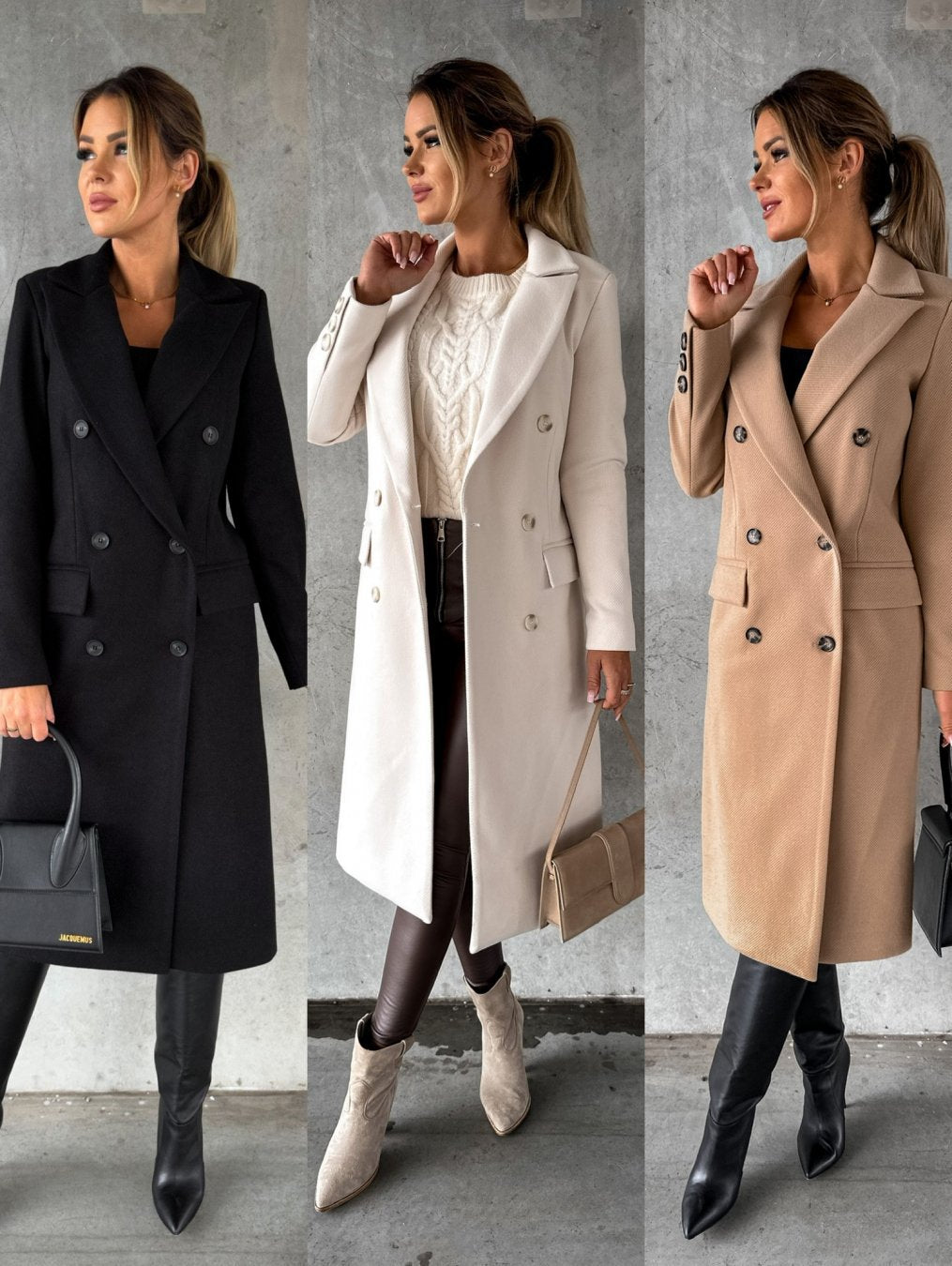 Mune | Double-Breasted Wool Coat with Winter Sleeves