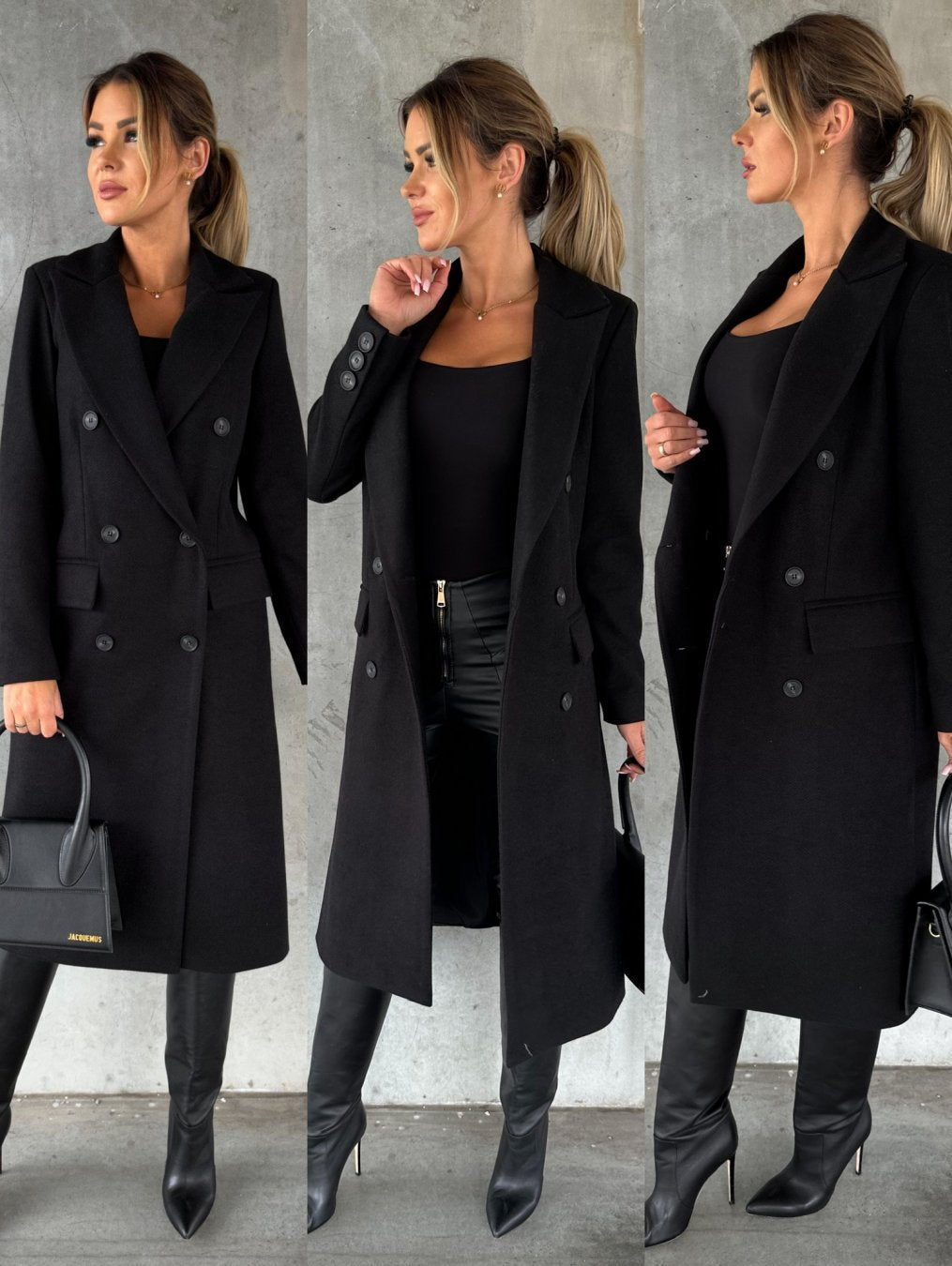 Mune | Double-Breasted Wool Coat with Winter Sleeves