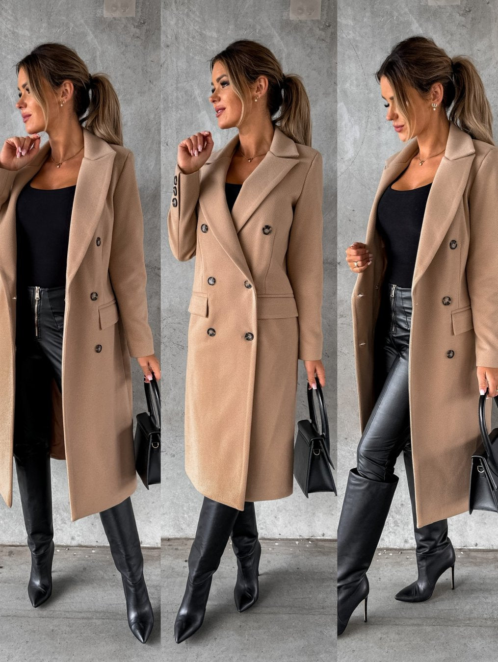 Mune | Double-Breasted Wool Coat with Winter Sleeves