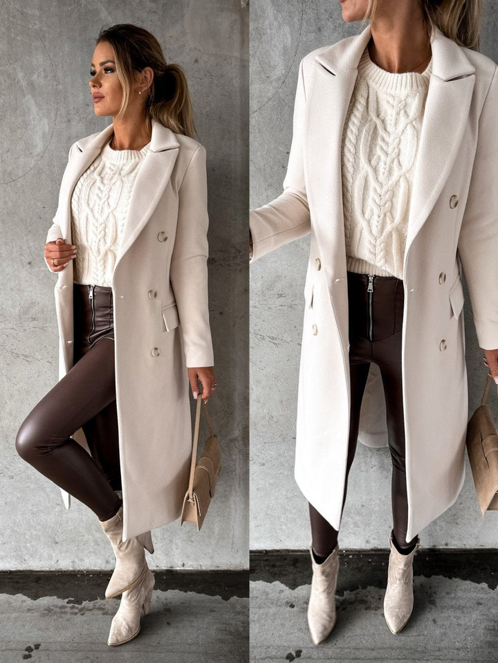 Mune | Double-Breasted Wool Coat with Winter Sleeves